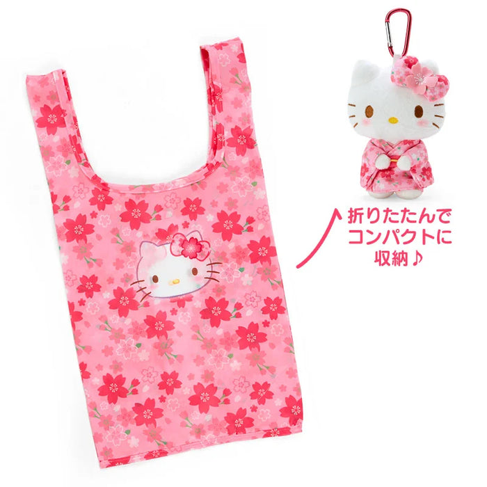 Japan Sanrio Hello Kitty Plush Keychain Eco Bag Set (Cherry