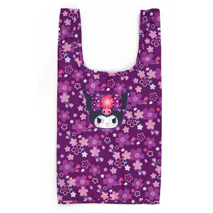 Japan Sanrio -  Kuromi Plush Keychain & Eco Bag Set (Cherry Blossom Kimono)