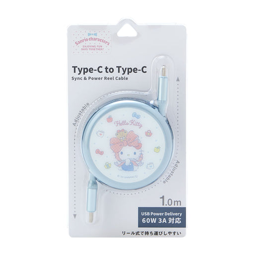 Japan Sanrio - Hello Kitty USB Type-C to Type-C Sync & Charge Cable with Reel