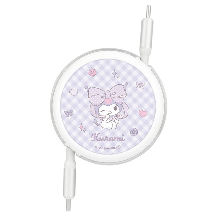 Japan Sanrio - Kuromi USB Type-C to Type-C Sync & Charge Cable with Reel