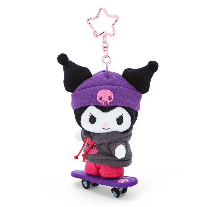 Japan Sanrio - Kuromi Plush Keychain (Skateboard)