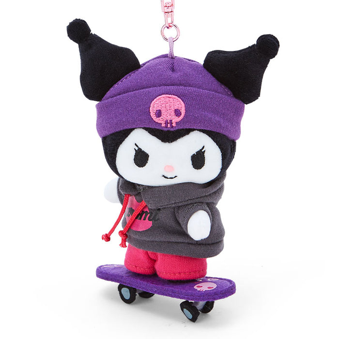 Japan Sanrio - Kuromi Plush Keychain (Skateboard)