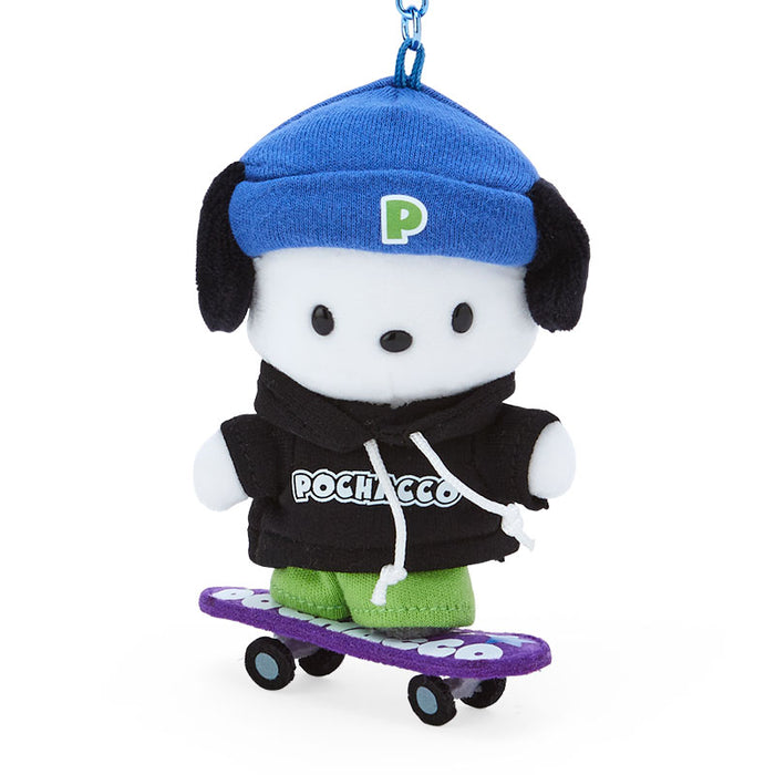 Japan Sanrio - Pochacco Plush Keychain (Skateboard)