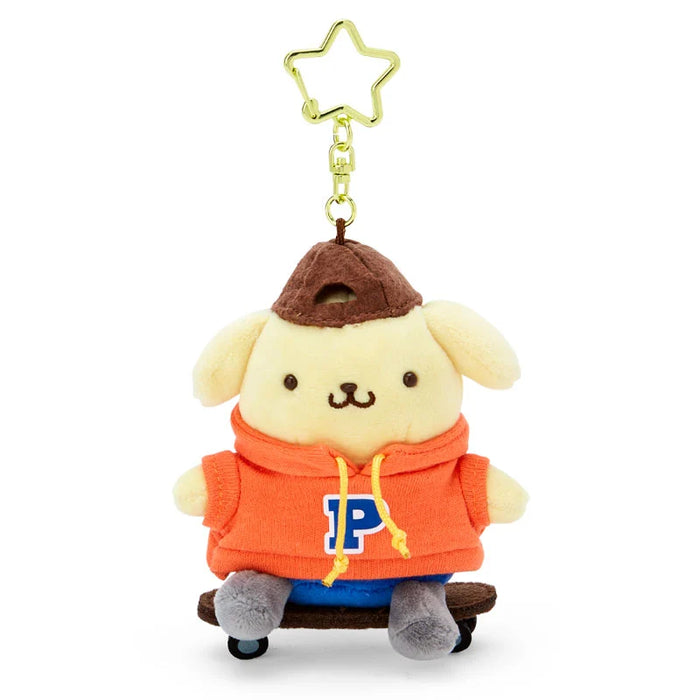 Japan Sanrio - Pompompurin Plush Keychain (Skateboard)