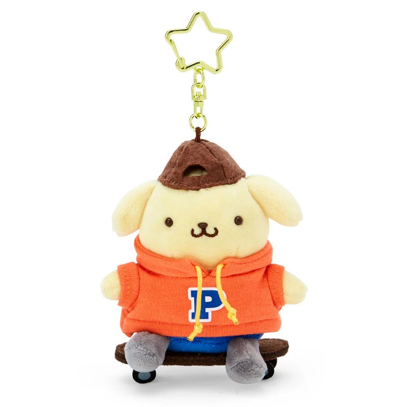Japan Sanrio - Pompompurin Plush Keychain (Skateboard)