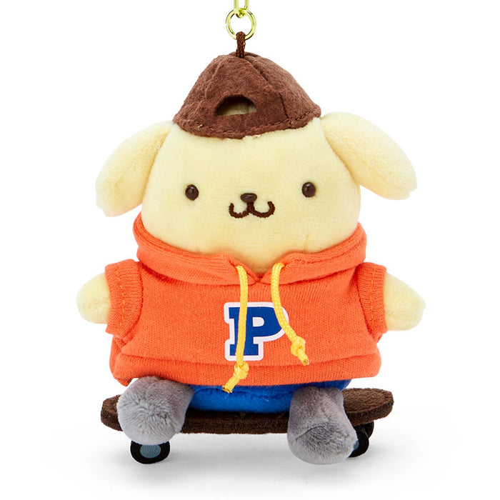 Japan Sanrio - Pompompurin Plush Keychain (Skateboard)