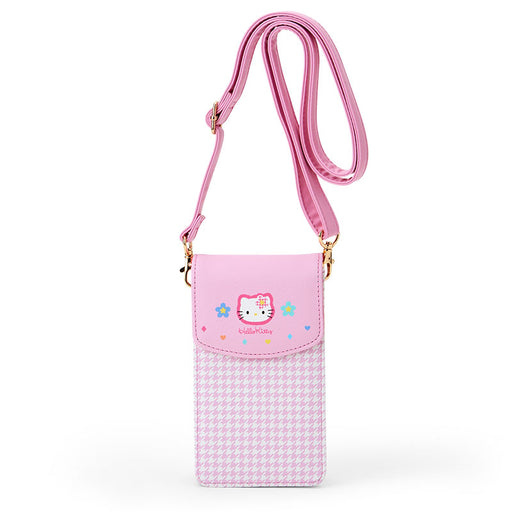 Japan Sanrio - Hello Kitty Houndstooth and Flowers Multi Pochette