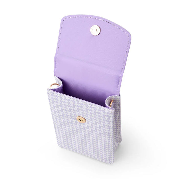 Japan Sanrio - Kuromi Houndstooth and Flowers Multi Pochette