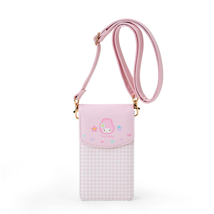 Japan Sanrio - My Melody Houndstooth and Flowers Multi Pochette