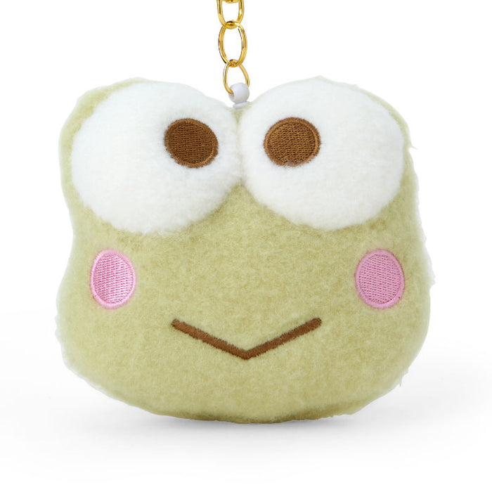 Japan Sanrio - Keroppi Fluffy Face Shaped Pass Case (Vintage Retro)