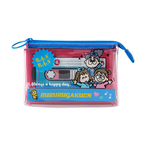 Japan Sanrio - Rururugakuen Clear Cassette Style Pouch (Vintage Retro)
