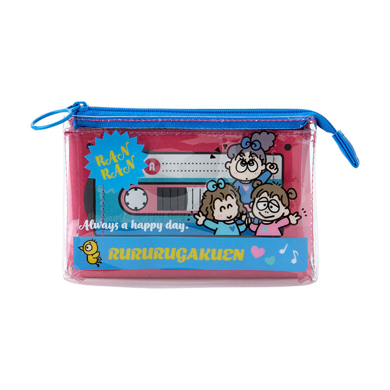 Japan Sanrio - Rururugakuen Clear Cassette Style Pouch (Vintage Retro)