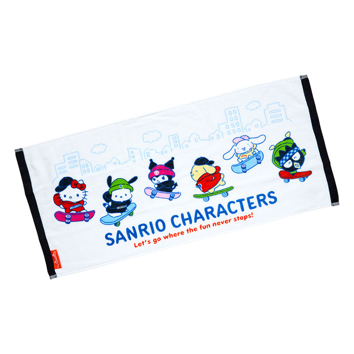 Japan Sanrio - Sanrio Characters Face Towel (Skateboard)