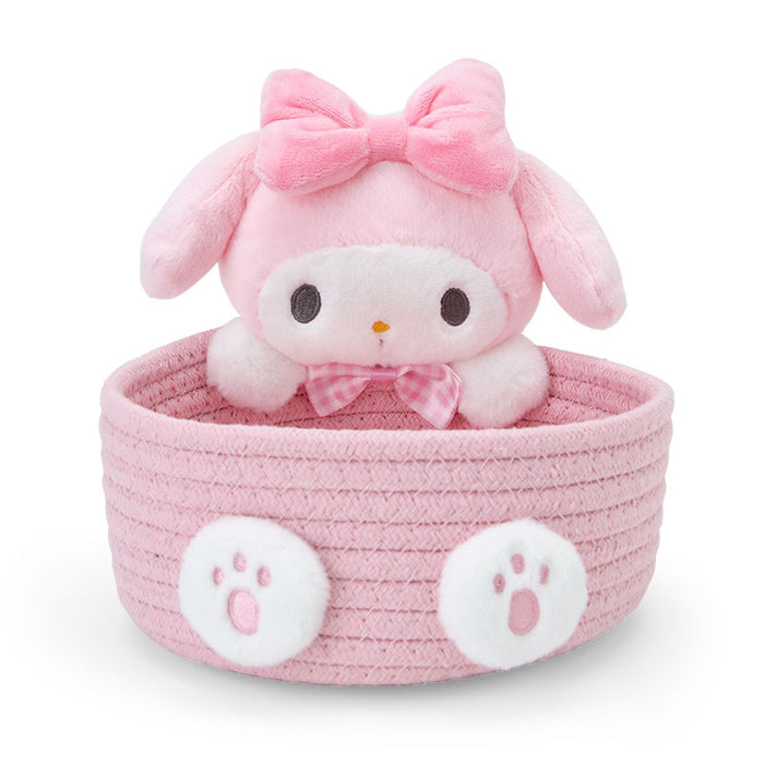 Japan Sanrio -My Melody Rope Basket with Mascot Size M