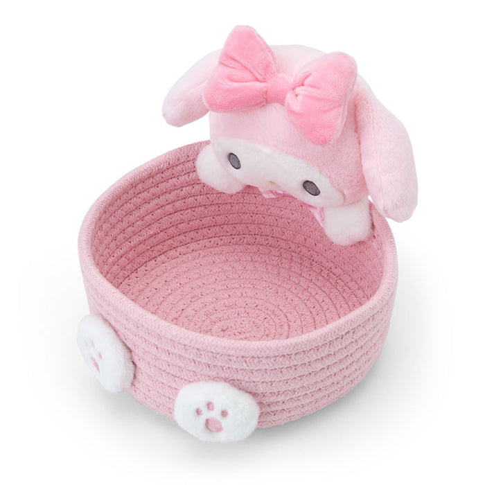 Japan Sanrio -My Melody Rope Basket with Mascot Size M