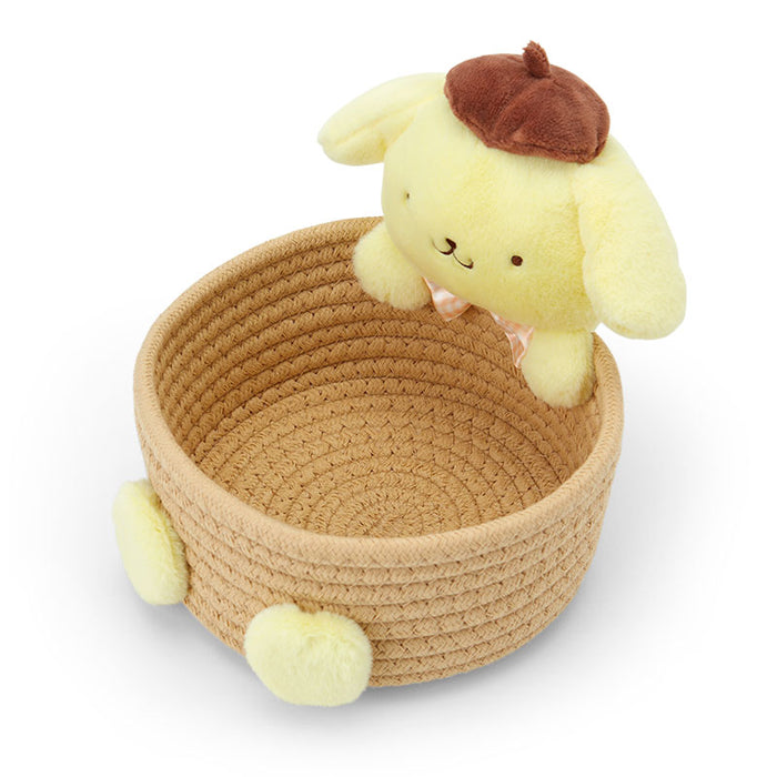 Japan Sanrio -Pompompurin Rope Basket with Mascot Size M