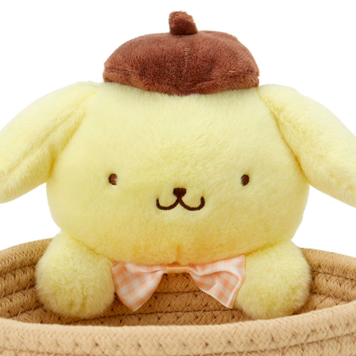 Japan Sanrio -Pompompurin Rope Basket with Mascot Size M