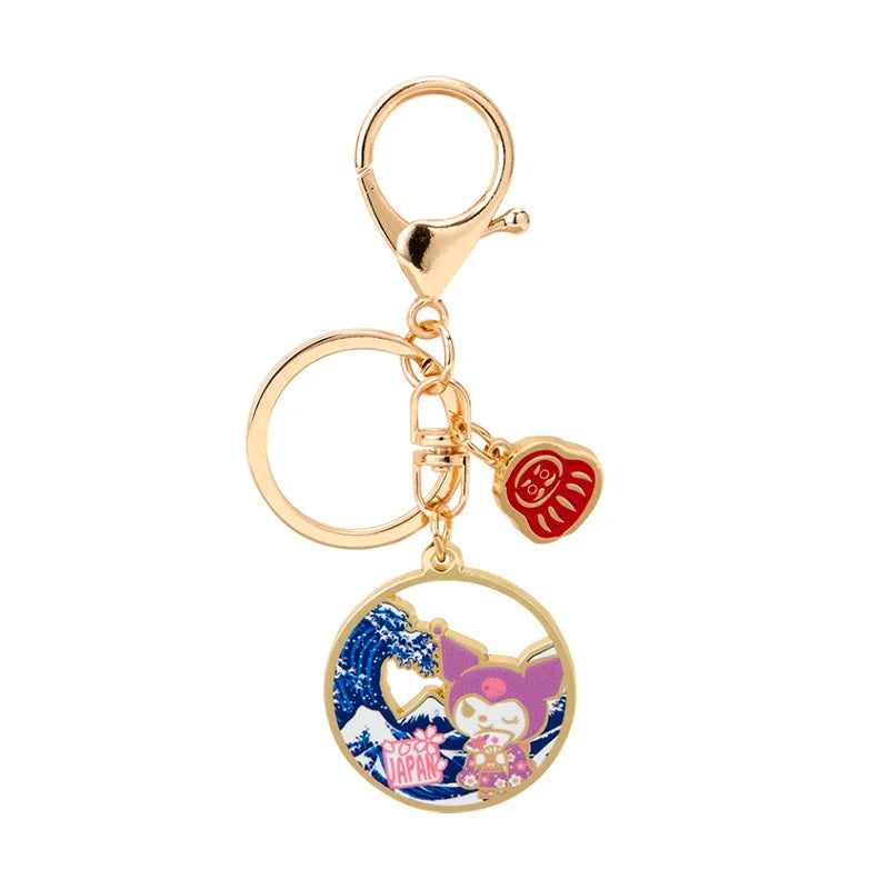 Japan Sanrio -Kuromi Cast Ring Keychain