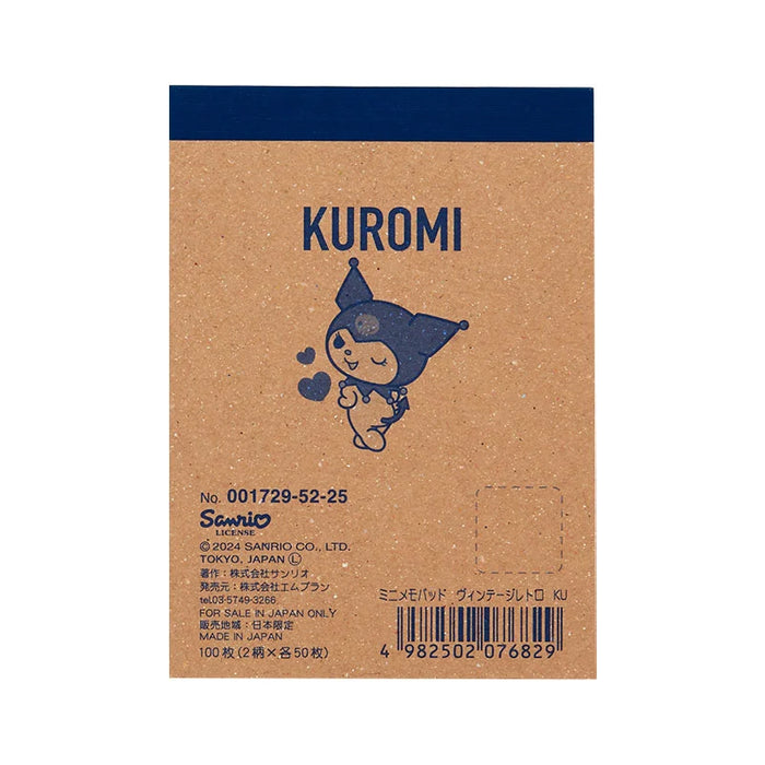 Japan Sanrio - Kuromi Mini Memo Pad (Vintage Retro)