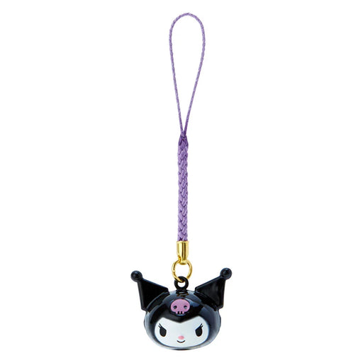 Japan Sanrio - Kuromi Face-Shaped Bell Keychain