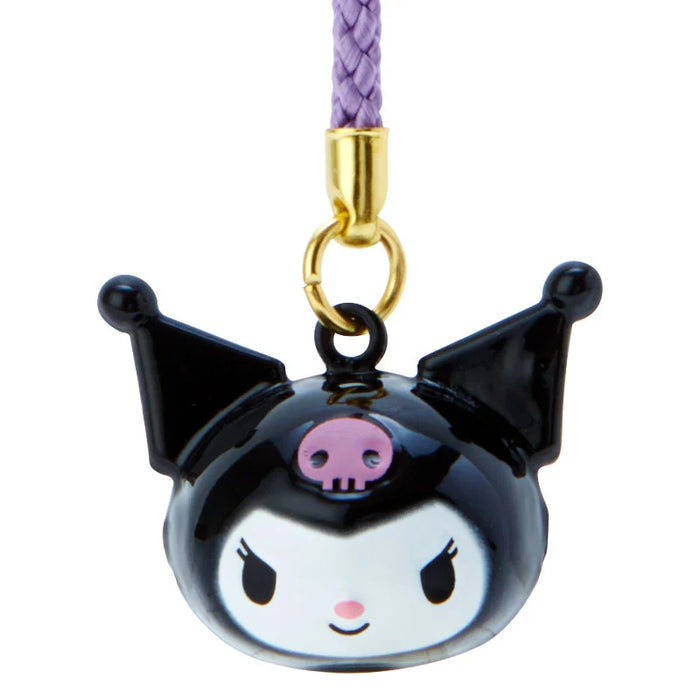 Japan Sanrio - Kuromi Face-Shaped Bell Keychain