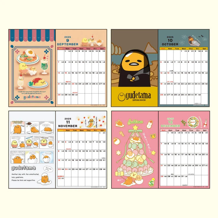 Japan Sanrio - Calendar & Organizer 2025 x Gudetama Postcard Ring Desk Calendar