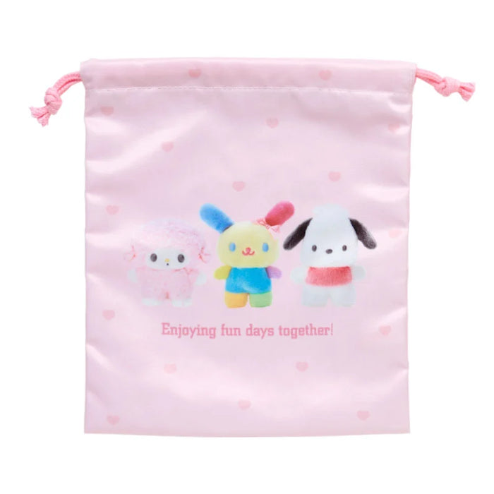 Japan Sanrio - Sanrio Characters Drawstring Bags Set (Pitatto Friends Photo Design)