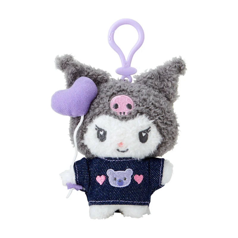 Japan Sanrio - Kuromi Plush Keychain (Denim Patch)