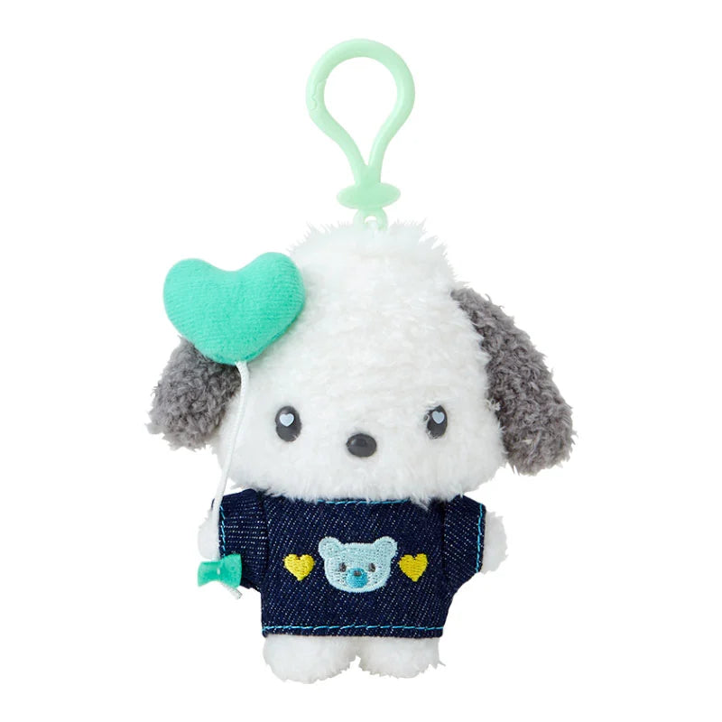 Japan Sanrio - Pochacco Plush Keychain (Denim Patch)
