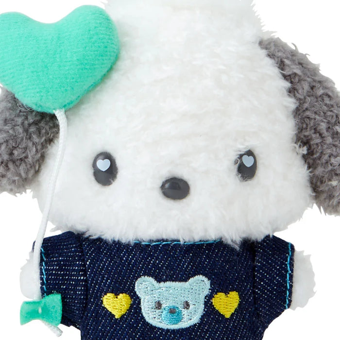 Japan Sanrio - Pochacco Plush Keychain (Denim Patch)