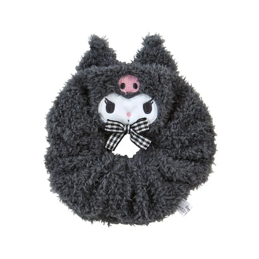 Japan Sanrio - Kuromi Fluffy Face-Shaped Scrunchie
