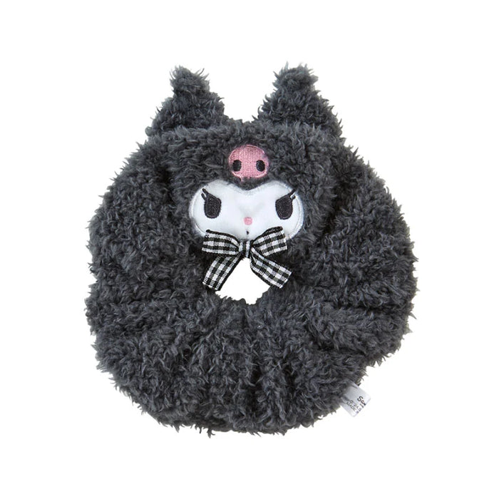 Japan Sanrio - Kuromi Fluffy Face-Shaped Scrunchie