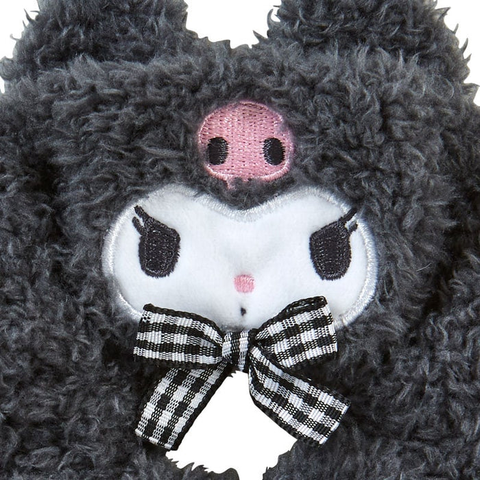 Japan Sanrio - Kuromi Fluffy Face-Shaped Scrunchie