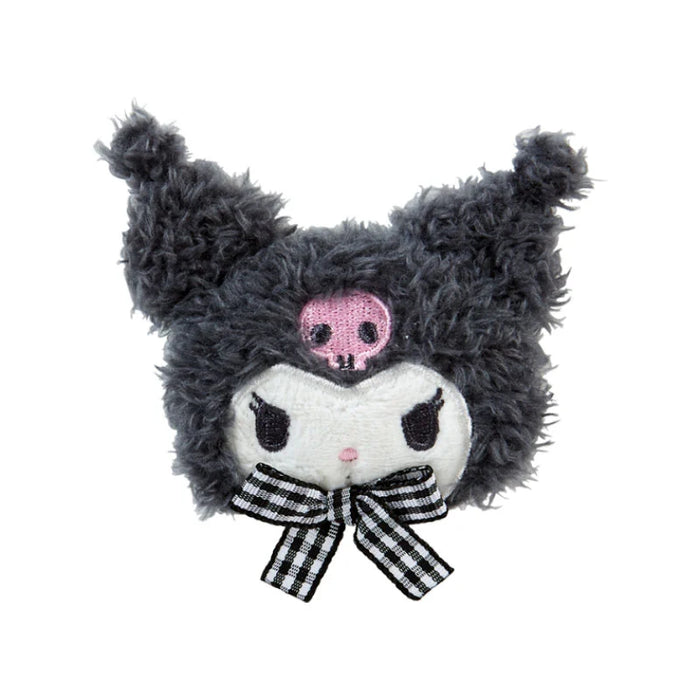 Japan Sanrio - Kuromi Fluffy Face-Shaped Hair Clip