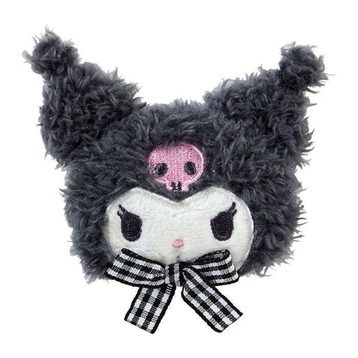 Japan Sanrio - Kuromi Fluffy Face-Shaped Hair Clip
