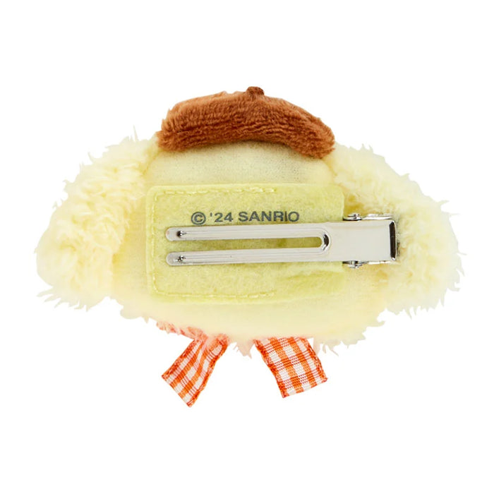 Japan Sanrio - Pompompurin Fluffy Face-Shaped Hair Clip