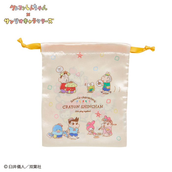 Japan Sanrio - Sanrio Characters Crayon Shin-chan Ribbon Drawstring Bag
