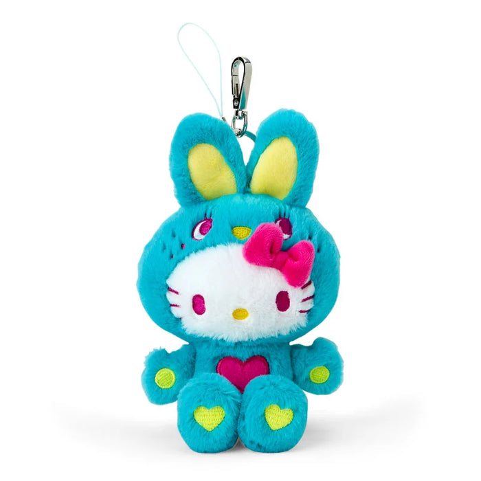 Japan Sanrio - Hello Kitty Plush Keychain (Colorful Bunny) Color: Mint Green