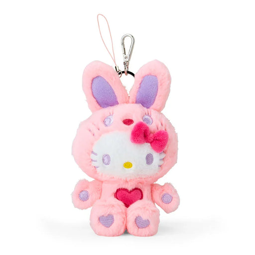 Japan Sanrio - Hello Kitty Plush Keychain (Colorful Bunny) Color: Pink