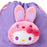 Japan Sanrio - Hello Kitty Boa Face Drawstring Bag (Colorful Bunny) Color: Purple