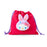 Japan Sanrio - Hello Kitty Boa Face Drawstring Bag (Colorful Bunny) Color: Red