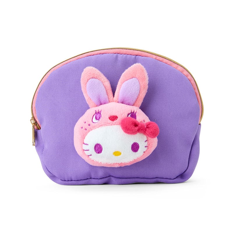 Japan Sanrio - Hello Kitty Boa Face Cosmetic Pouch (Colorful Bunny) Color: Purple