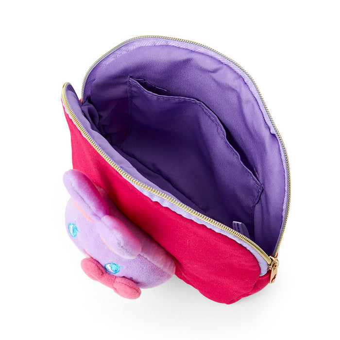 Japan Sanrio - Hello Kitty Boa Face Cosmetic Pouch (Colorful Bunny) Color: Red