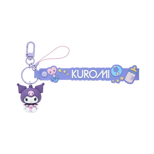 Japan Sanrio - Kuromi Hand Strap with 3D Mascot