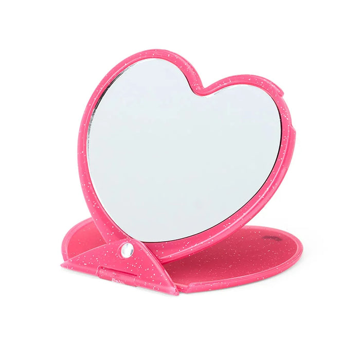 Japan Sanrio - Kuromi Heart-Shaped Compact Mirror (Color: Pink)