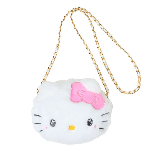 Japan Sanrio - Hello Kitty Face-Shaped Fur Shoulder Bag