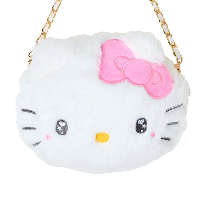 Japan Sanrio - Hello Kitty Face-Shaped Fur Shoulder Bag
