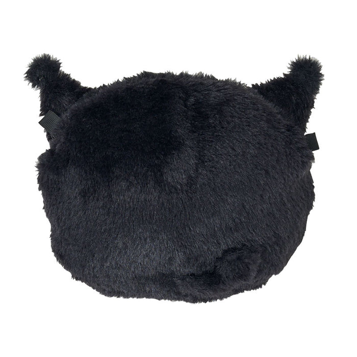 Japan Sanrio - Kuromi Face-Shaped Fur Shoulder Bag
