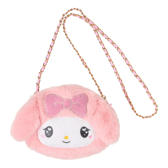 Japan Sanrio - My Melody Face-Shaped Fur Shoulder Bag