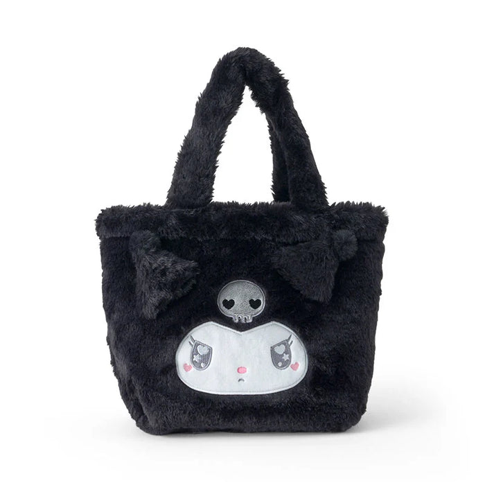 Japan Sanrio - Kuromi Face-shaped Fur Handbag